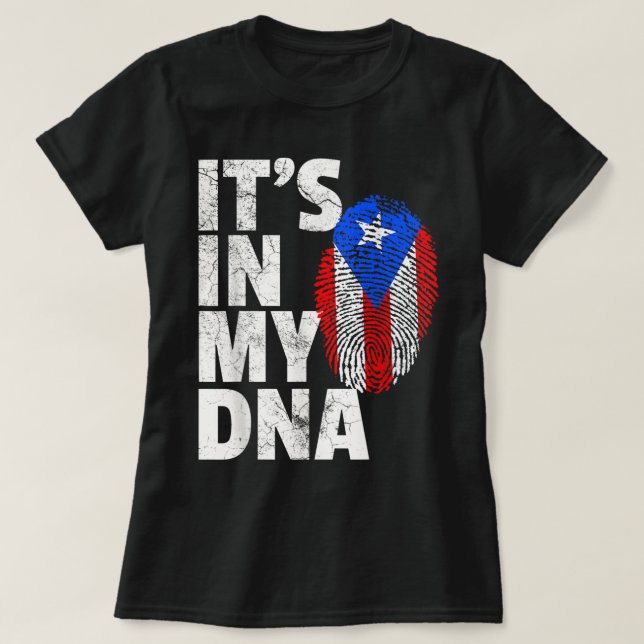 Camiseta ESTÁ EN MI ADN Bandera Ricana Hombres Gi (Diseño del anverso)