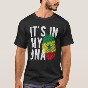Camiseta está en mi ADN Bandera Senegal Huella digital