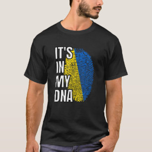 Camiseta Está En Mi ADN Bandera Ucraniana Huella Roja Ucran