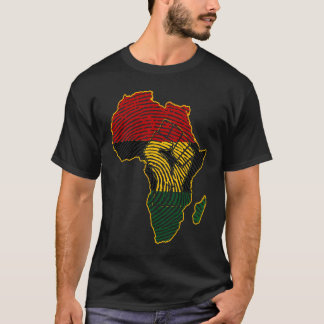 Camiseta Está en mi ADN BHM Africa Map Fingerprint Afro