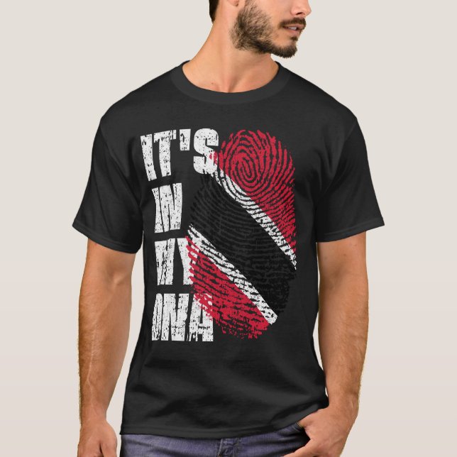 Camiseta ESTÁ EN MI ADN Chica de niño de bandera de Trinida (Anverso)
