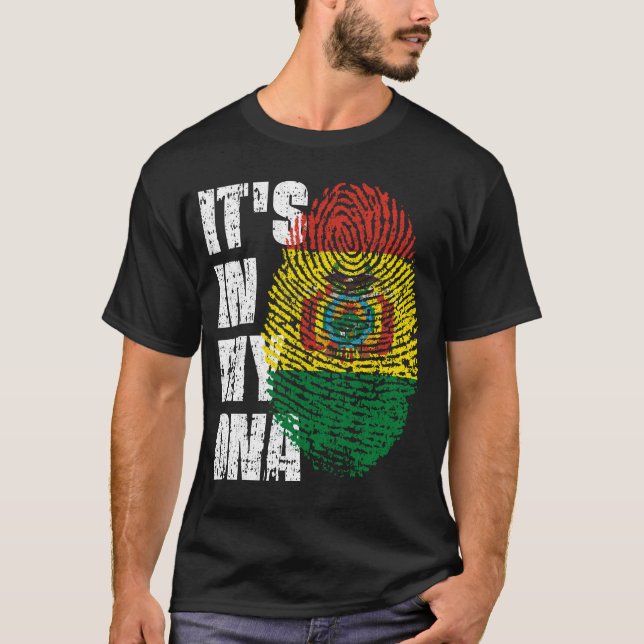 Camiseta ESTÁ EN MI ADN Chica de niños con bandera bolivian (Anverso)