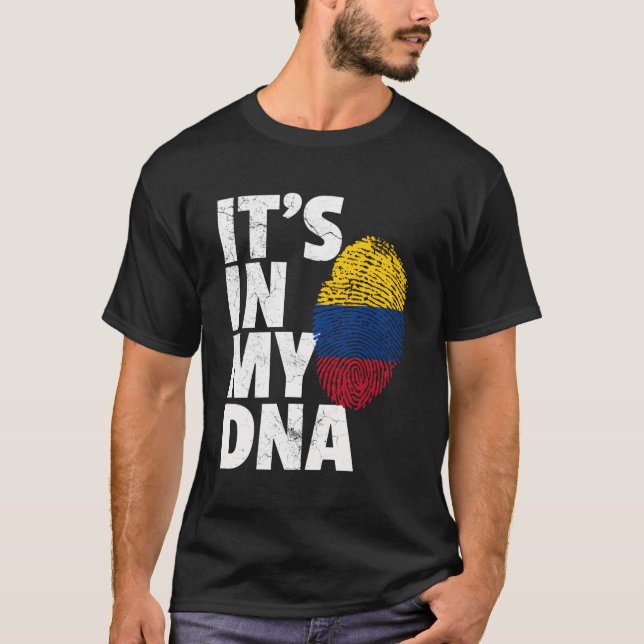 Camiseta Está En Mi Adn Colombia Bandera Nacional Pr (Anverso)