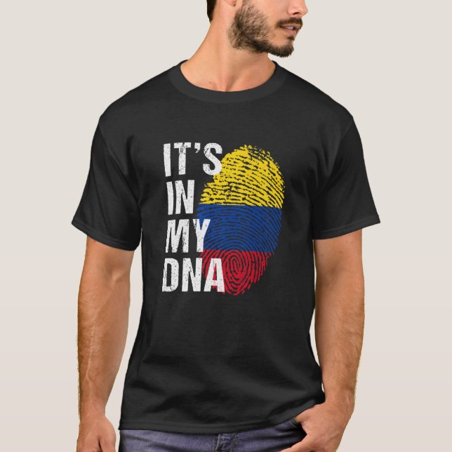 Camiseta Está en mi ADN colombiano Orgullo colombia Hombres (Anverso)
