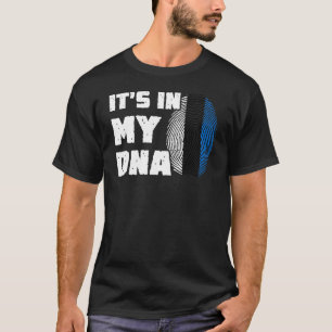 Camiseta Está En Mi ADN Estonia Bandera Huella Dactilar Hom