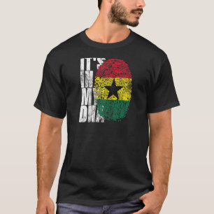 Camiseta Está En Mi Adn Ghanés Americano Africano  Bandera 
