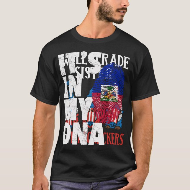 Camiseta Está En Mi Adn Haití Bandera Haitiana Hombres Mamá (Anverso)