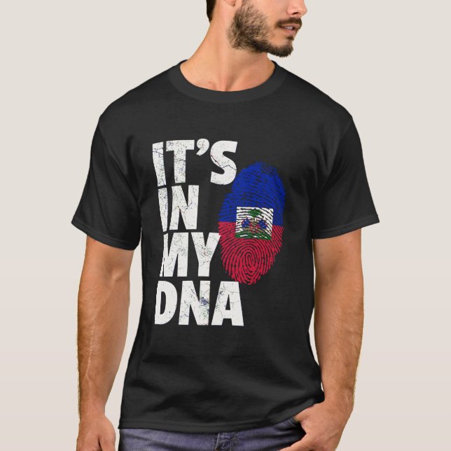 Camiseta Está En Mi Adn Haití Bandera Haitiana Hombres Mamá (Anverso)