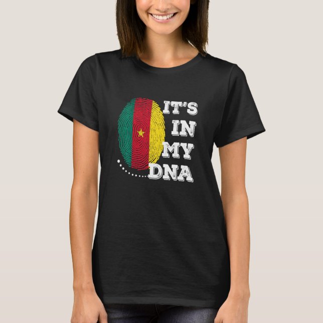 Camiseta ESTÁ EN MI ADN Hombres Bandera De Camerún Mujeres  (Anverso)