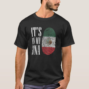 Camiseta Está En Mi ADN Huella Dactilar Bandera Mexicana Hi