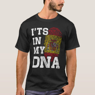 Camiseta Está en mi ADN Huella dactilar española Orgullosa 
