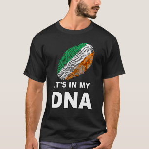 Camiseta Está en mi ADN huella dactilar Irlanda bandera St 