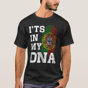 Camiseta Está en mi ADN Huella dactilar portuguesa Orgullos