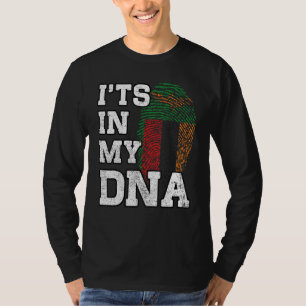 Camiseta Está en mi ADN Huella dactilar zambiana Orgullosa