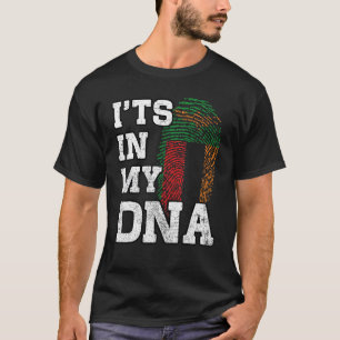 Camiseta Está En Mi ADN Huella Dactilar Zambiana Orgullosa