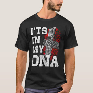 Camiseta Está en mi ADN Huella digital danesa Orgullosa Din