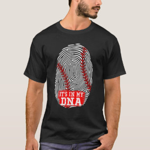 Camiseta Está en mi ADN Huella digital del béisbol divertid