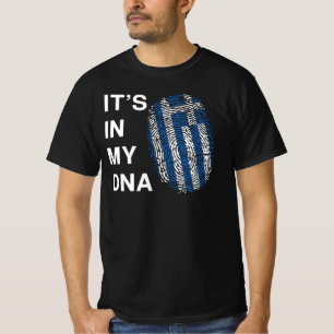 Camiseta Está en mi ADN Huella digital Grecia Bandera mascu