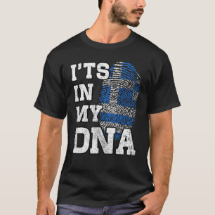 Camiseta Está en mi ADN Huella digital griega Orgullosa ban