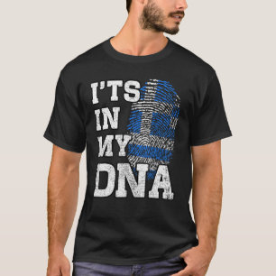 Camiseta Está en mi ADN Huella digital griega Orgullosa ban