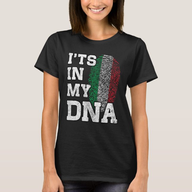 Camiseta Está en mi ADN Huella digital italiana Orgullosa I (Anverso)