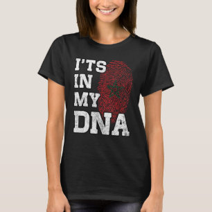 Camiseta Está en mi ADN Huella digital marroquí Orgullosa M