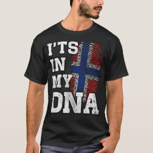 Camiseta Está en mi ADN Huella digital noruega Orgullosa No
