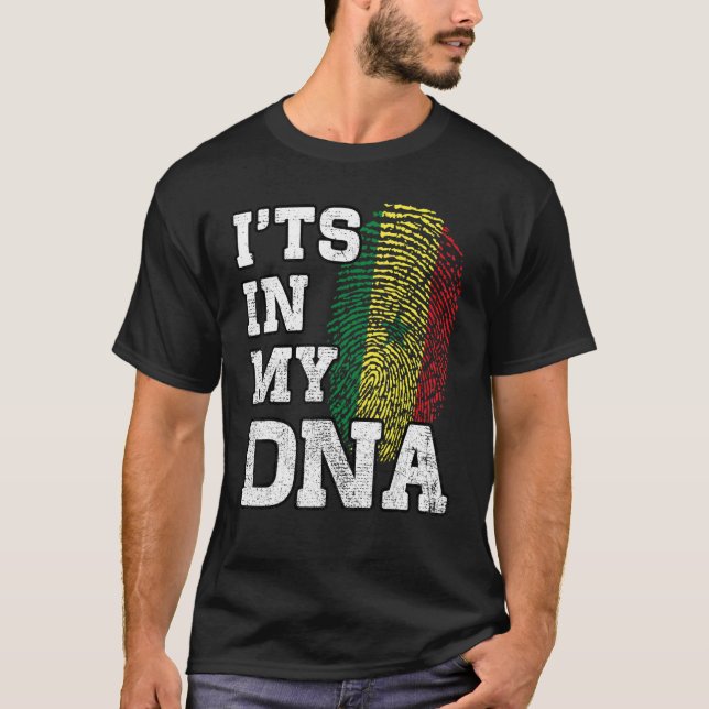 Camiseta Está en mi ADN Huella digital senegalesa Orgullosa (Anverso)