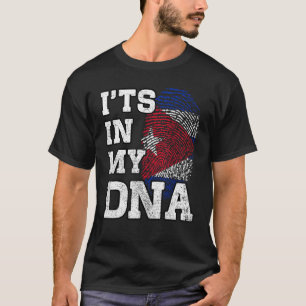 Camiseta Está en mi ADN Huellas digitales cubanas Orgullosa