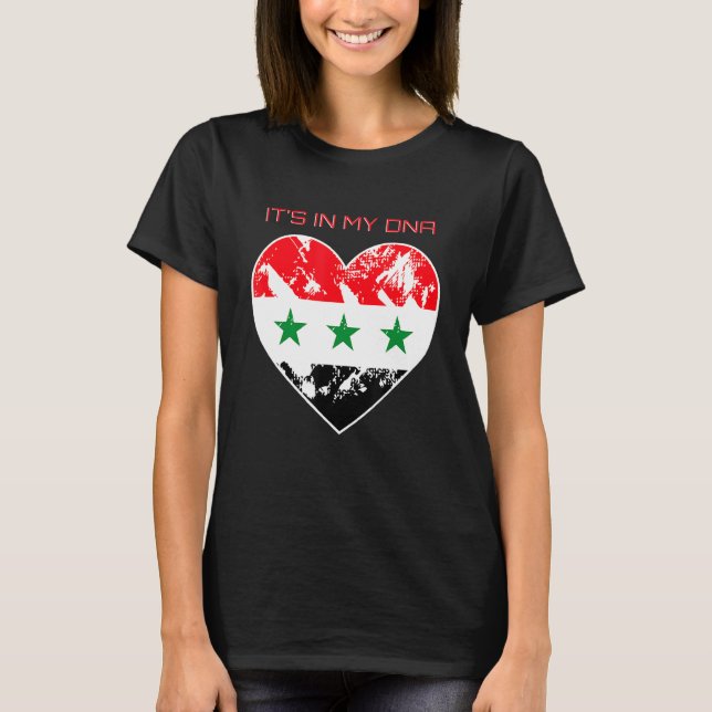 Camiseta Está En Mi Adn Iraq Orgullosa Bandera Corazón Iraq (Anverso)