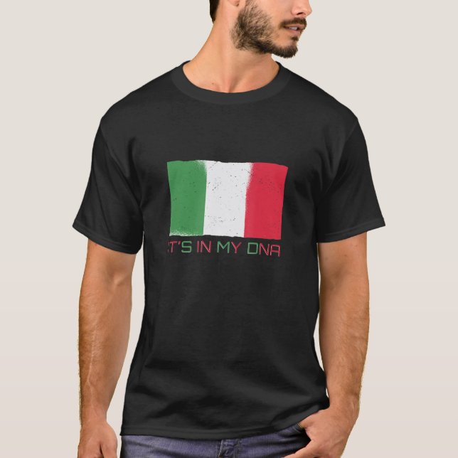 Camiseta Está En Mi Adn Italia Orgullosa Bandera Italiana (Anverso)