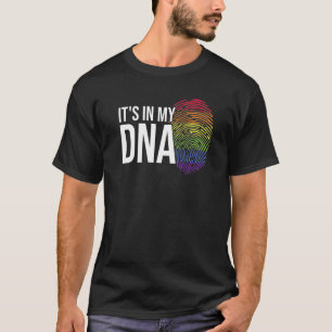 Camiseta Está en mi ADN LGBTQ Huella digital Gay Pride Mes