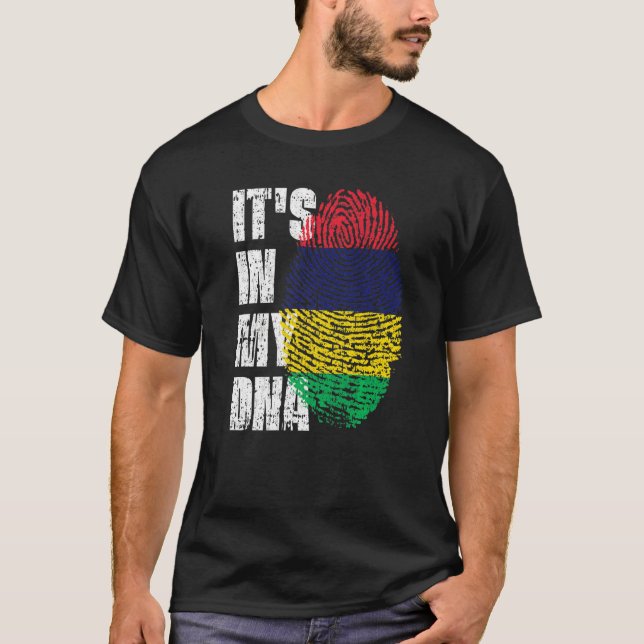 Camiseta Está en mi ADN Mauricio, la bandera mauriciana (Anverso)