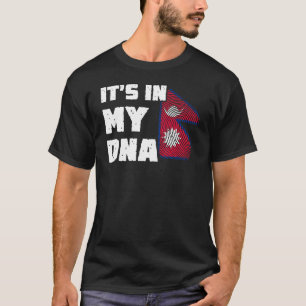 Camiseta Está en mi ADN Nepal Bandera huellas digitales Hom