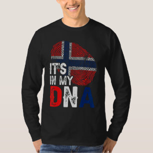 Camiseta Está en mi ADN Noruega Bandera huella digital Patr