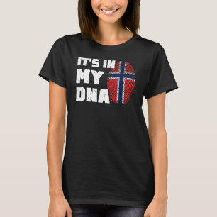 Camiseta Está en mi ADN Noruega Bandera huellas digitales H