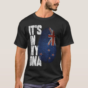 Camiseta Está en mi ADN Nueva Zelanda Orgullosa Bandera de