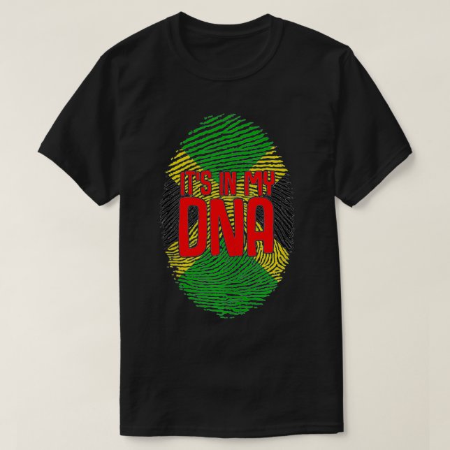 Camiseta Está en mi ADN Orgullo de raíces jamaiquinas genét (Diseño del anverso)