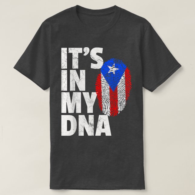 Camiseta ESTÁ EN MI ADN Puerto Rico Bandera Ricana TMen Muj (Diseño del anverso)