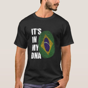 Camiseta Está en mi ADN Raíces brasileñas huellas digitales