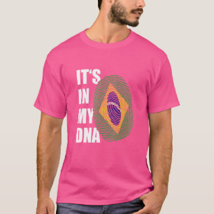 Camiseta Está en mi ADN Raíces brasileñas huellas digitales