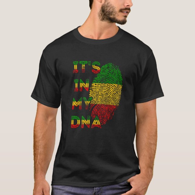 Camiseta Está en mi ADN rasta reggae raíz a rastafari Jama (Anverso)