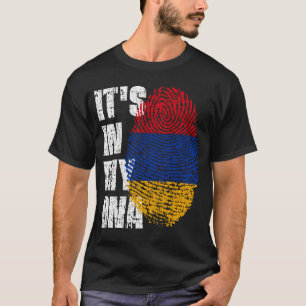 Camiseta ESTÁ EN MI ADN: regalo de Chica con bandera armeni