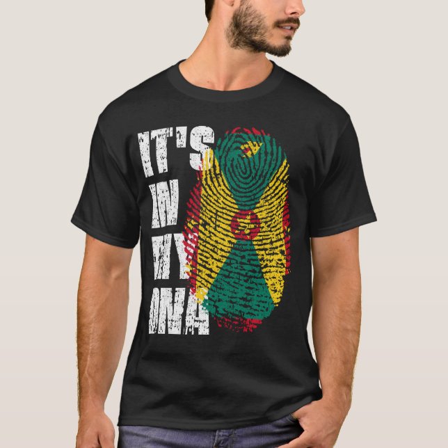 Camiseta ESTÁ EN MI ADN Regalo de Chica de niño con bandera (Anverso)