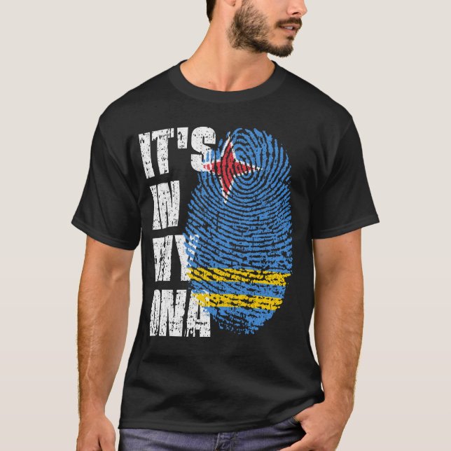 Camiseta ESTÁ EN MI ADN Regalo de Chica de niño con bandera (Anverso)