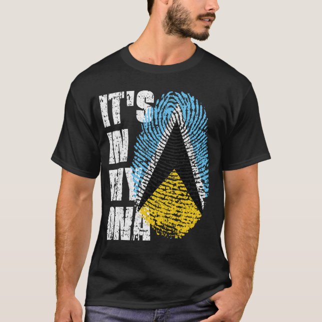 Camiseta ESTÁ EN MI ADN Regalo de Chica de niño con bandera (Anverso)