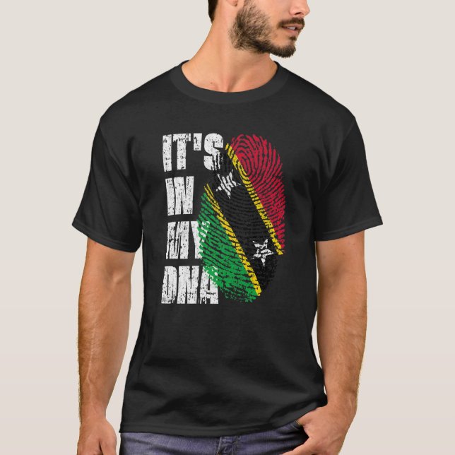 Camiseta Está en mi Adn Saint Kitts y Nevis Bandera Kittian (Anverso)
