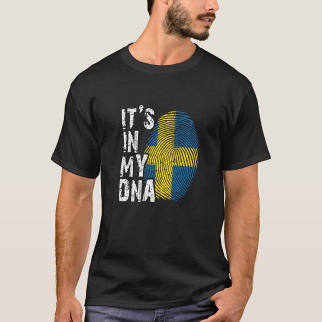 Camiseta Está en mi ADN Suecia Bandera sueca Escandinavia S (Anverso)