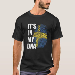 Camiseta Está en mi ADN Suecia Orgullo Bandera sueca Finger