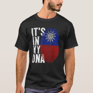 Camiseta Está en mi ADN Taiwán Bandera de Taiwán huella dig